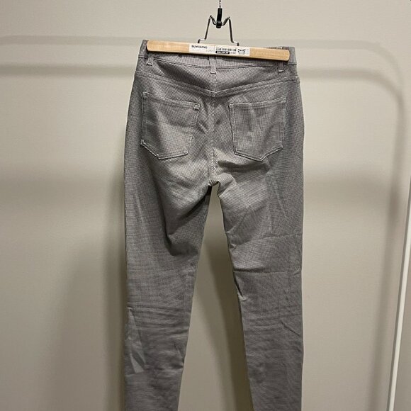 UNIQLO HEATTECH Skinny Checkered Pants - White/Black - Size S - Picture 2 of 3